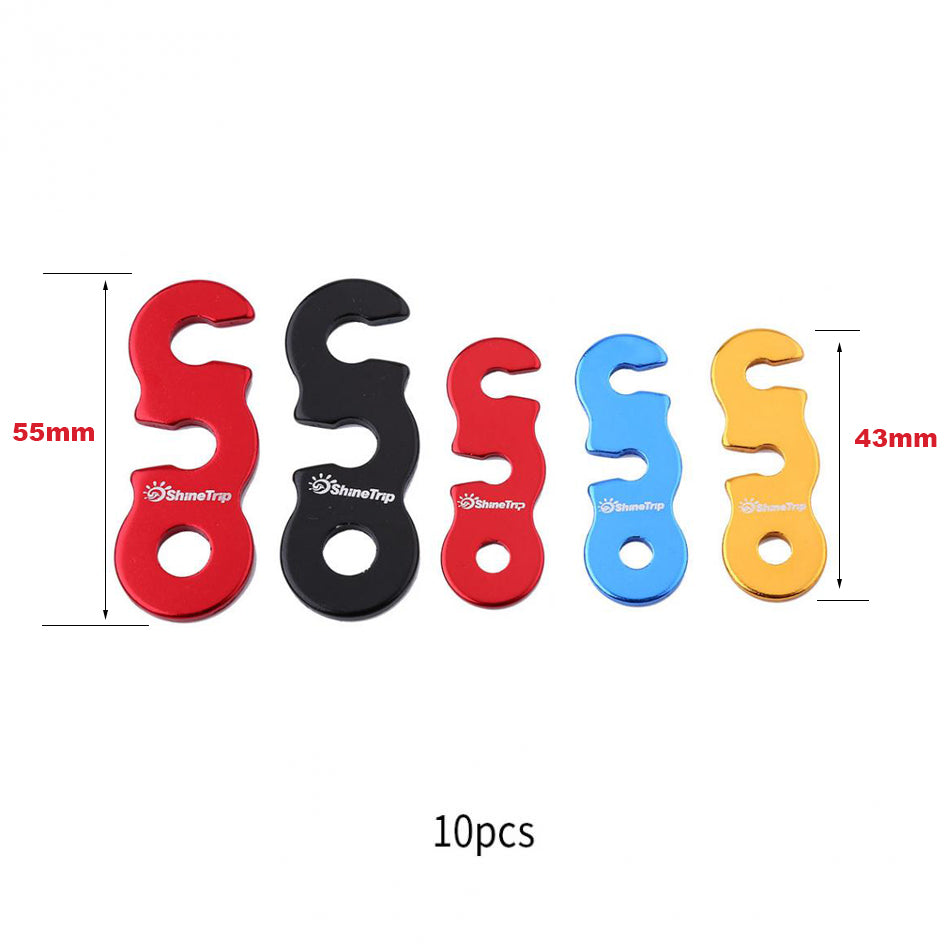 10pcs Aluminum Alloy Quick Release Tent Rope Stoppers