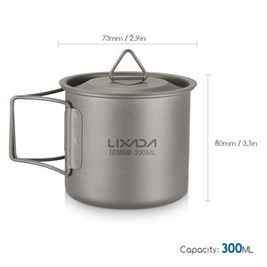 Lixada Outdoor Titanium Cup/Mug with Lid w/size options