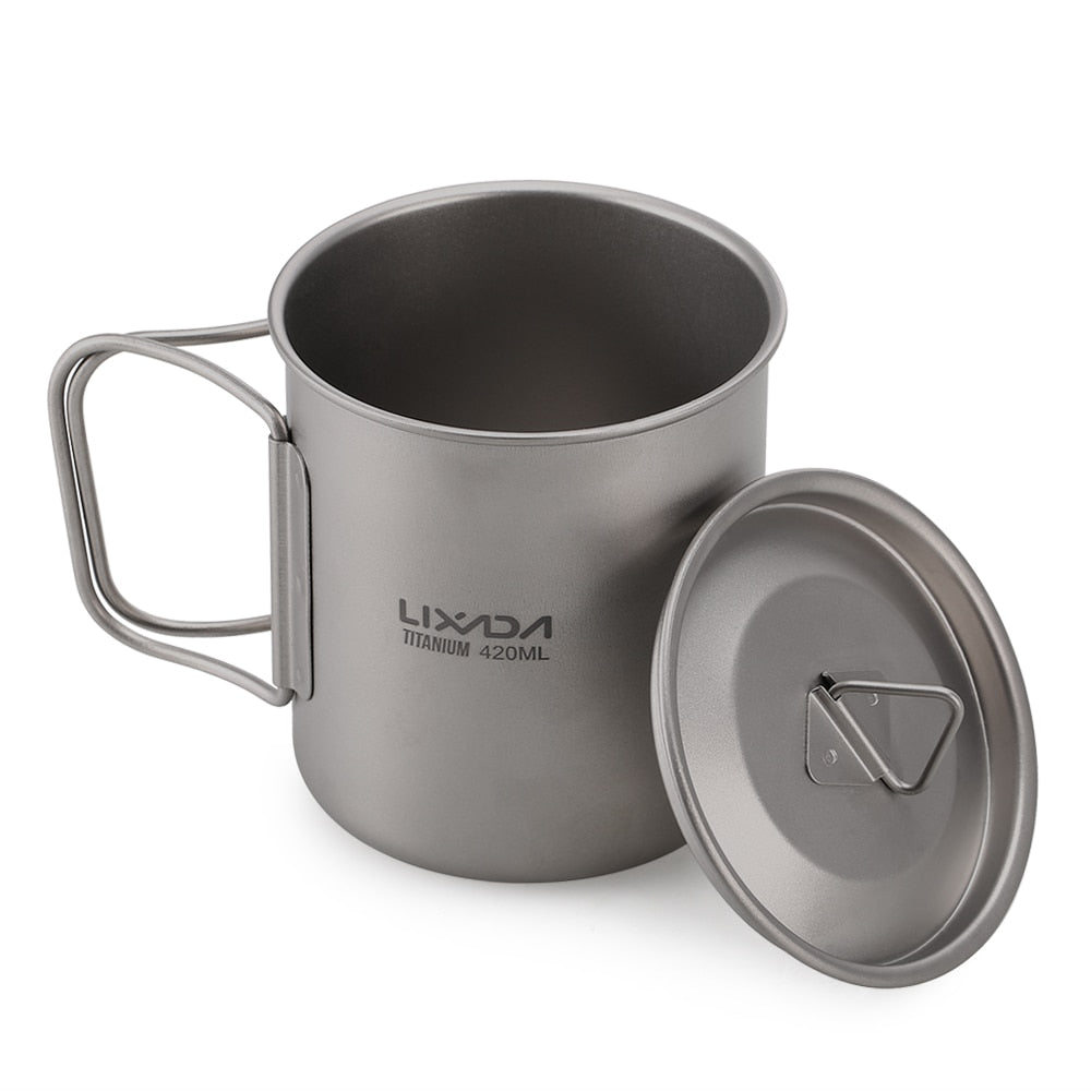 Lixada Outdoor Titanium Cup/Mug with Lid w/size options