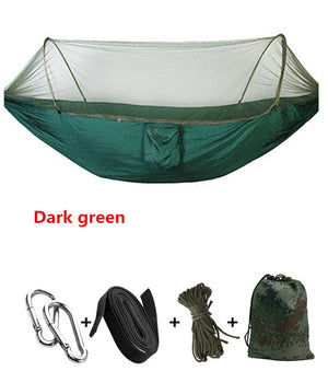 Automatic unfolding ultralight parachute hammock with mosquito net 250X120CM