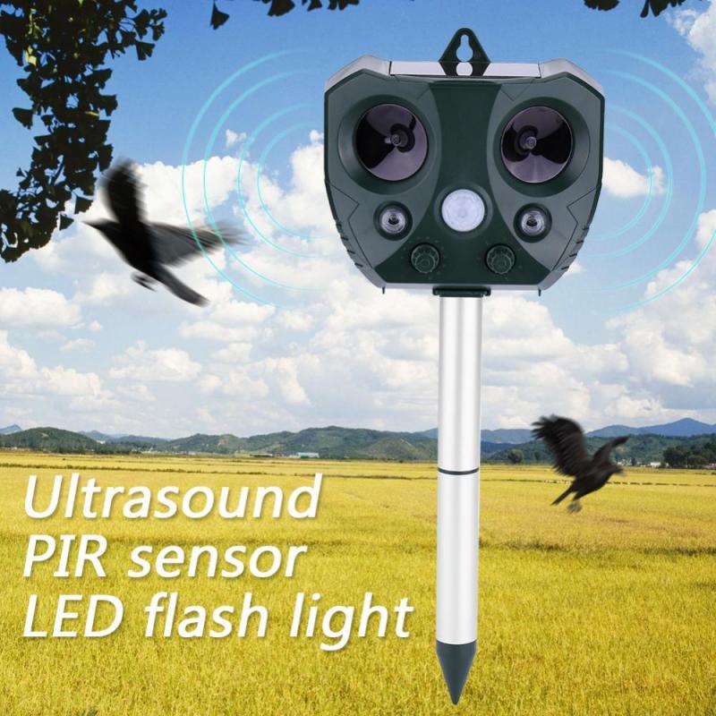 Outdoor Ultrasonic Solar Animal / Pest Repellent PIR Sensor